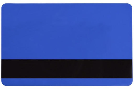 1350-2066 Blue PVC ID Card with 1/2" HICO Magnetic Stripe (CR80/Credit Card Size, 2.13" x 3.38")