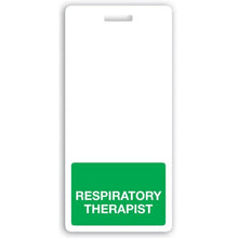  GRV-1350-2164 Vertical "Respiratory Therapist" Badge Buddies, Green (2 1/8" X4 1/2")