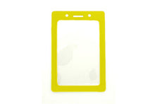  1820-3009 Clear Vinyl Vertical Badge Holder with Yellow Color Frame, 2.25" x 3.44"