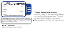  820 Custom Waiver Visitor Pass Registry Book