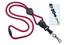 Red 1/4" (6 mm) Lanyard with Diamond Slider & DTACH Swivel Hook