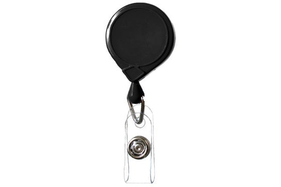 505-MB-BLK Black Classic Mini-Bak Badge Holder Reel Id With Strap And Slide Clip