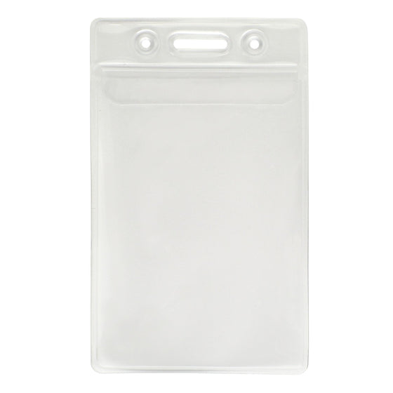506-24FS Clear Vinyl Vertical Badge Holder with Fold-Over Flap, 2.3" x 3.48"