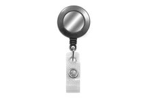  2120-3120 Gray Badge Reel with Silver Sticker, Reinforced Vinyl Strap & Belt Clip