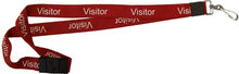  20mm Red "Visitor" Breakaway Lanyard with Swivel Clip