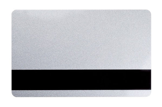 1350-2054 Silver PVC ID Card with 1/2" HICO Magnetic Stripe (CR80/Credit Card Size, 2.13" x 3.38")