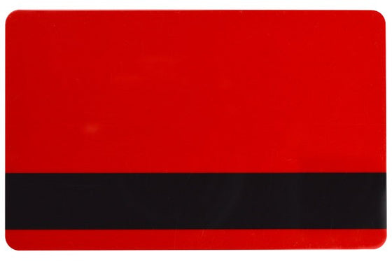 1350-2061 Red PVC ID Card with 1/2" HICO Magnetic Stripe (CR80/Credit Card Size, 2.13" x 3.38")