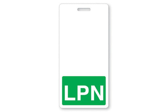 GRV-1350-2135 Vertical "LPN" Badge Buddies, Green (2 1/8" X4 1/2”)