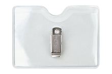  1809-1000 Clear Vinyl Horizontal Badge Holder with Brady Clothing-Friendly™ Clip, 3.5" x 2.3"
