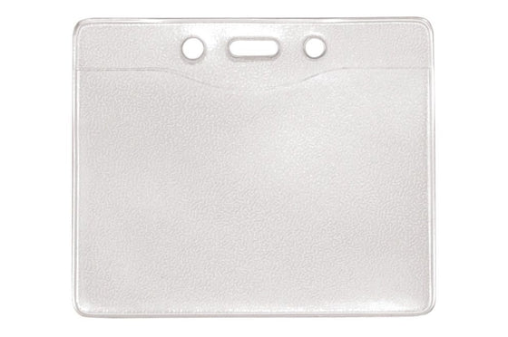1815-1000 Clear Vinyl Horizontal Badge Holder with Slot and Chain Holes, 3.3" x 2.5"