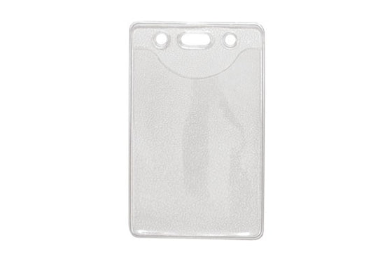 1815-1100 Clear Vinyl Vertical Badge Holder with Slot and Chain Holes, 2.3" x 3.38"