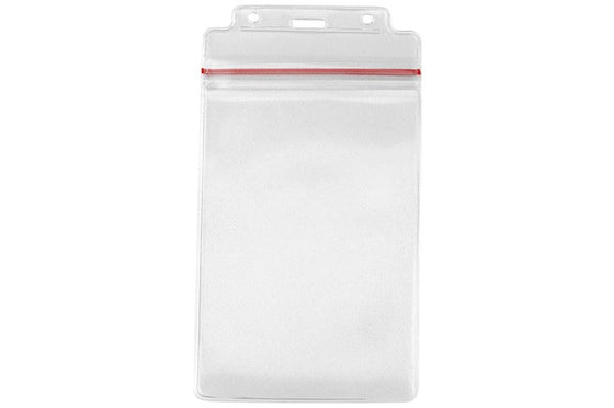 1815-1112 Clear Vinyl Vertical Badge Holder with Resealable Top, 3.75" x 6.5"