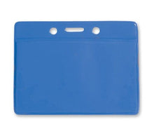  1820-2002 Clear Vinyl Horizontal Badge Holder with Blue Color Back, 3.5" x 2.13"
