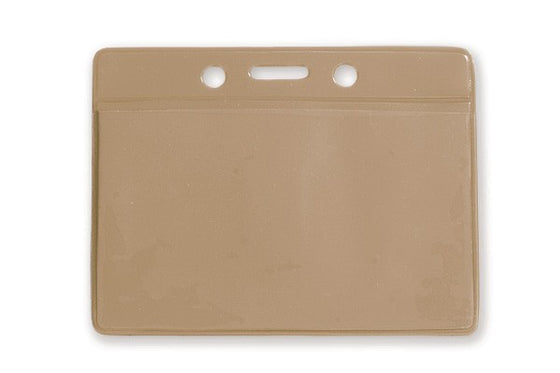 1820-2003 Clear Vinyl Horizontal Badge Holder with Brown Color Back, 3.5" x 2.13"