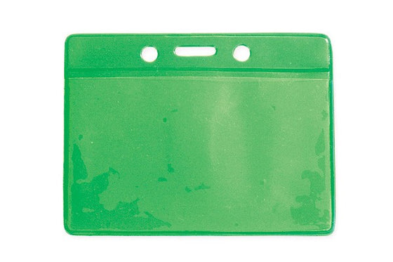 1820-2004 Clear Vinyl Horizontal Badge Holder with Green Color Back, 3.5" x 2.13"