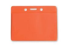  1820-2005 Clear Vinyl Horizontal Badge Holder with Orange Color Back, 3.5" x 2.13"