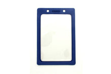  1820-3002 Clear Vinyl Vertical Badge Holder with Blue Color Frame, 2.25" x 3.44"