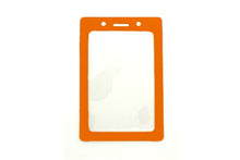  1820-3005 Clear Vinyl Vertical Badge Holder with Orange Color Frame, 2.25" x 3.44"