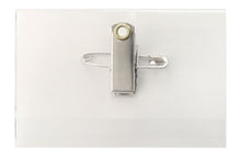  1825-2005 Clear Rigid Vinyl Horizontal Name Tag Holder with Pin/Clip Combo, 3.45" x 2.25"