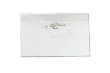  1825-2300 Clear Rigid Vinyl Horizontal Name Tag Holder with Nickel-Plated Steel Pin, 4" x 2.5"