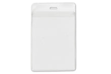  1840-1610 Clear Vinyl Vertical Holder with Front and Back Pockets, 3" x 4.25"