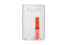 1840-6566 Frosted Rigid Plastic Vertical Card Dispenser with Red Extractor Slide, 2.28" x 3.6"