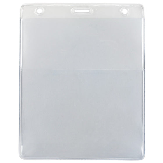 1860-4000 Clear Vinyl Vertical Credential Wallet with Slot and Chain Holes, 3" x 4.25"