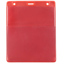  1860-4006 Red Vinyl Vertical Credential Wallet with Slot and Chain Holes, 3" x 4.25"