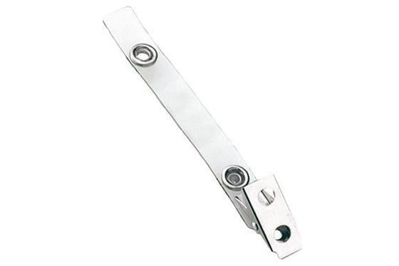 2105-1320 Clear Vinyl Strap Clip with 2-Hole Stainless Steel Clip