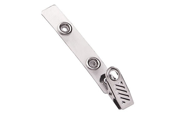 2105-2100 Clear Vinyl Strap Clip with 1-Hole Ribbed-Face NPS Clip