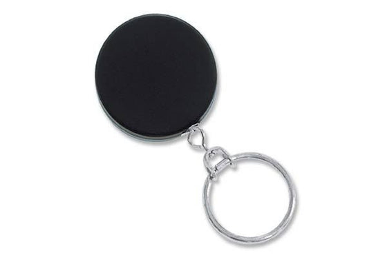 2120-3325 Black /Chrome Heavy Duty Badge Reel with Link Chain Split Ring & Belt Clip