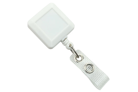 2120-3828 White Badge Reel with Reinforced Vinyl Strap & Belt Clip