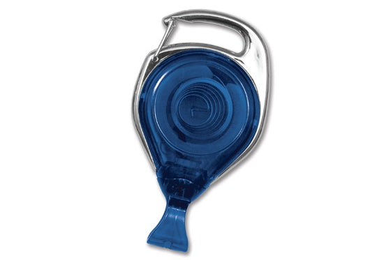 2120-7062 Translucent Blue Proreel (Carabiner Style) with Card Clip & Belt Clip