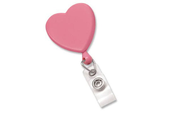 Pink Heart Shaped Badge Reel with Strap 2120-7617