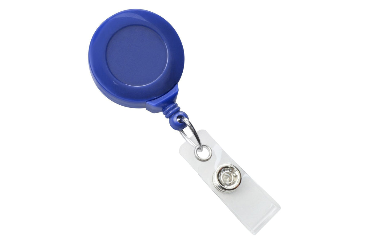 Royal Blue Badge Reel with Clear Vinyl Strap & Swivel Spring Clip ...