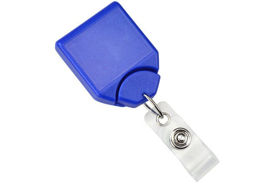 Metallic Blue B-REEL™ Badge Reel with swivel-clip with teeth 2120-7802