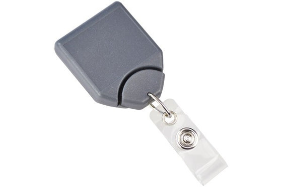 Metallic Gray B-REEL™ Badge Reel with swivel-clip with teeth 2120-7810