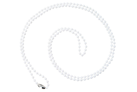 2130-1008 White Plastic Beaded Neck Chain, Length 30" (762mm), Bead Size 25mm