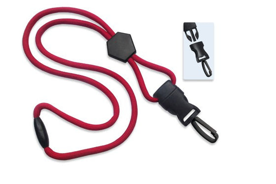 Red Lanyard with Diamond Slider & DTACH Plastic Swivel Hook