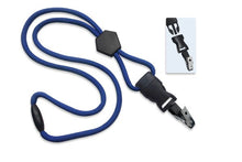  Royal Blue 1/4" (6 mm) Lanyard with Diamond Slider & DTACH Bulldog Clip