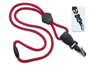  Red Lanyard with Diamond Slider & DTACH Bulldog Clip