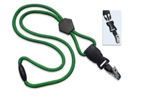  Green 1/4" (6 mm) Lanyard with Diamond Slider & DTACH Bulldog Clip