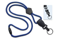  Royal Blue 1/4" (6 mm) Lanyard with Diamond Slider & DTACH Split Ring