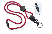  Red 1/4" (6 mm) Lanyard with Diamond Slider & DTACH Split Ring