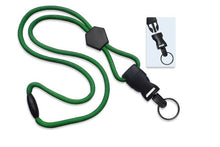  Green 1/4" (6 mm) Lanyard with Diamond Slider & DTACH Split Ring