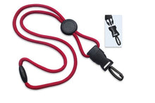  Red 1/4" (6 mm) Lanyard with Round Slider & DTACH Plastic Swivel Hook