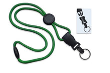  Green 1/4" (6 mm)Lanyard with Round Slider & DTACH Split Ring