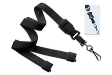  Black ID Card Lanyard with Breakaway & DTACH Swivel Hook