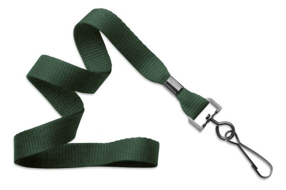 2136-3784 Forest Green 5/8" (16 mm) Lanyard with Black-Oxide Swivel Hook