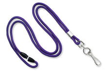  Purple Round 1/8" (3 mm) Lanyard W/ Breakaway & Nickel Plated Steel Swivel-hook 2137-2010